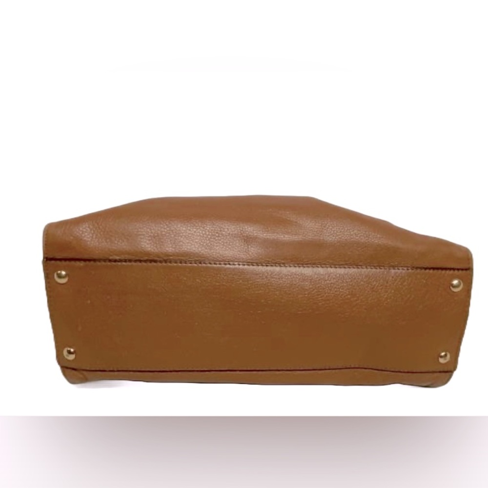 Traveler’s Delight Michael Kors Leather Hamilton Satchel in Acorn - Picture 6 of 7